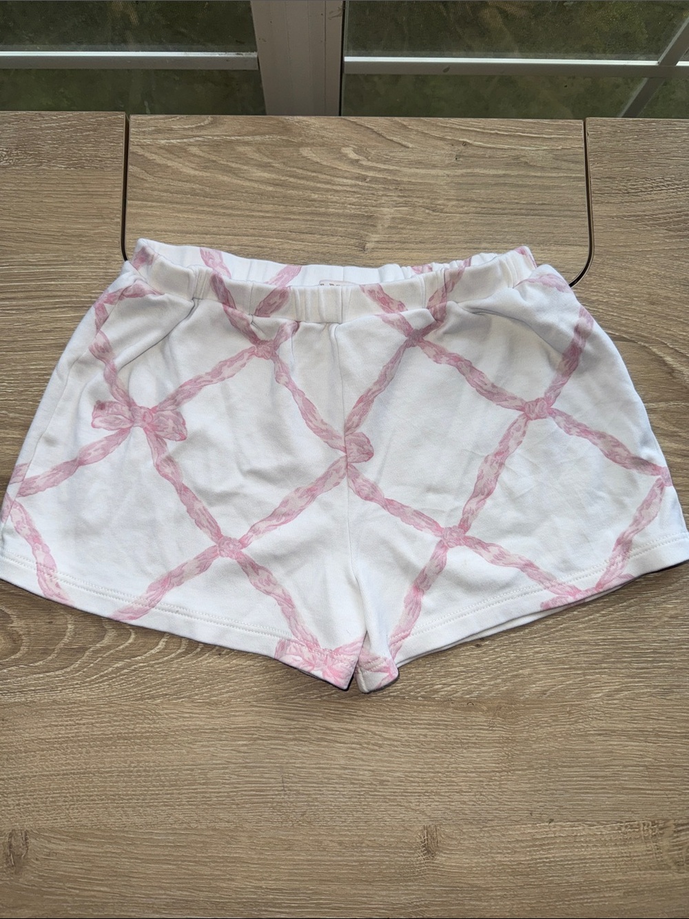 The Beaufort Bonnet Company White Shorts with Pink Lattice Print